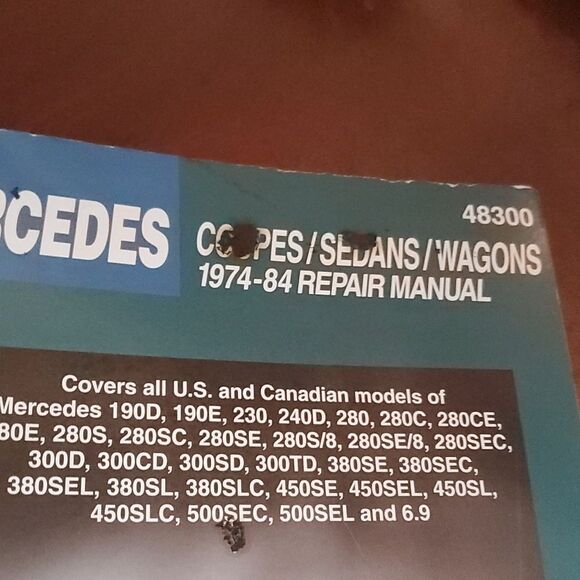Chilton's Mercedes Coupes Sedans wagons 1974-84 Repair Manual - Picture 8 of 8